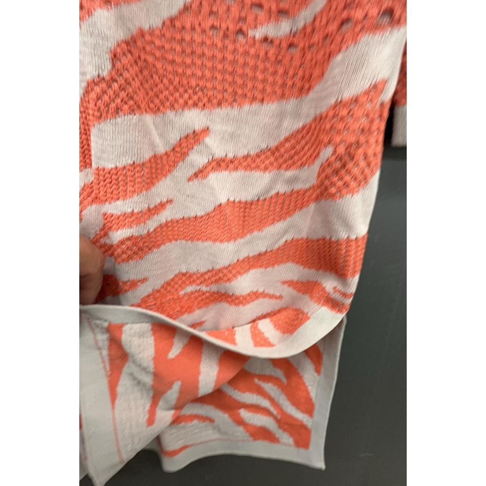 Chicos Sweater 3 US XL Orange Beige Zebra Animal Long Cardigan Stretchy Artsy - Picture 5 of 10